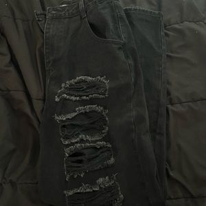 BRAND NEW FASHION NOVA Distressed Black Boyfriend Jeans